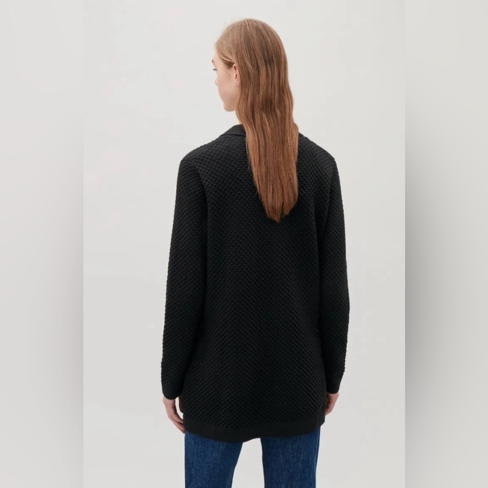 COS Women's Long Textured Cotton Cardigan - Black, X-Small - Picture 9 of 9